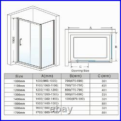 Sliding Door Shower Enclosure and tray Cubicle Screen Easy Clean Glass Bathroom