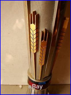 Soviet Russian Ukrainian torch souvenir emblem sickle and hammer stainless steel