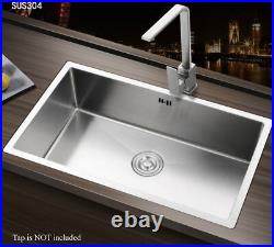Square LARGE Handmade Single Bowl Undermount Kitchen Sink Size 700x450x220mm