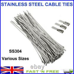 Stainless Steel Cable Tie Metal Zip Tie Heat Exhaust Pipe Wrap Bundle In/outdoor