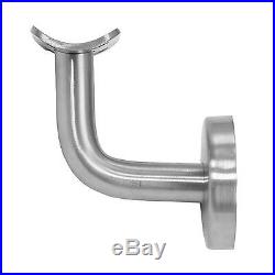 Stainless Steel Handrail Stair Bannister Grab Bar Wall Mount Metal Brackets 3.5m