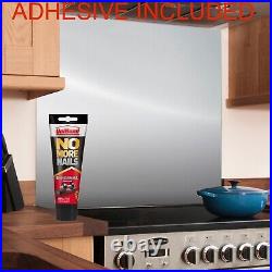 Stainless Steel Kitchen Splashback Adhesive Included 0.9mm 1.2mm Thick No Nails