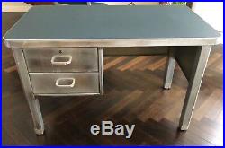 Stainless Steel Metal Desk and chair Height 68cm x Width 108Cm X Depth 61cm