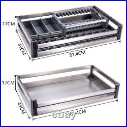 Stainless Steel Pull Out Kitchen Basket Slide Out Storage Basket Cupboard Drawer