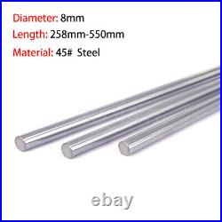 Stainless Steel Rod Bar Linear Shaft 100-550mm Round Solid Metal Bar Rod Dia 8mm