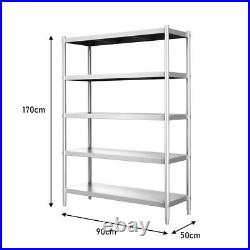 Stainless Steel Shelf Work Table Unit Rack Storage Retail Shop Shelving Racking