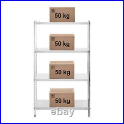 Stainless Steel Shelving Unit Metal Shelves 4 Shelves 110x60x180 cm 200 kg
