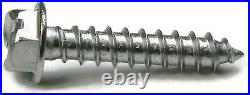Stainless Steel Slotted Hex Indented Head Sheet Metal Screw #12 x 1, Qty 250