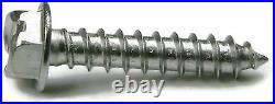 Stainless Steel Slotted Hex Indented Head Sheet Metal Screw #8 x 1-1/2, Qty 1000