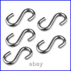 Stainless Steel Small S Hooks 2-8mm Hanging Clothes Kitchen Garage Butcher Tool