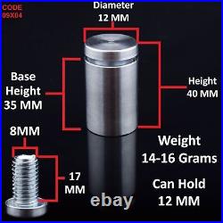 Stainless Steel Standoff Fixings Bolts Mount 12mm Diameter