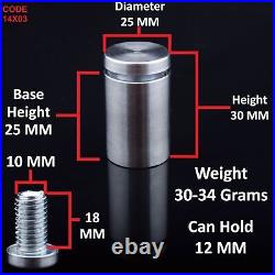 Stainless Steel Standoff Fixings Bolts Mount 25mm Diameter Size