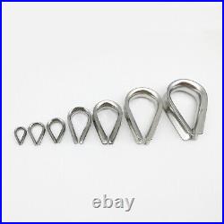 Stainless Steel Thimble Thimbles Wire Cable Rope Cable Clips Clamps 1.5mm-32mm