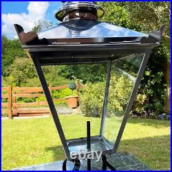 Stainless Steel Victorian Garden Street Post Lamp 90cm Lantern Top Metal Light