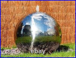 Stainless Steel Water Feature Sphere 28cm Polished Finished Lights Reservoir