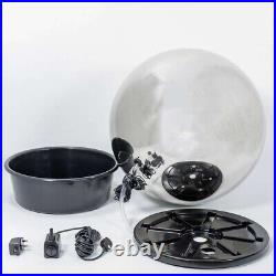 Stainless Steel Water Feature Sphere 28cm Polished Finished Lights Reservoir