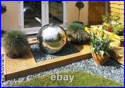 Stainless Steel Water Feature Sphere 28cm Polished Finished Lights Reservoir