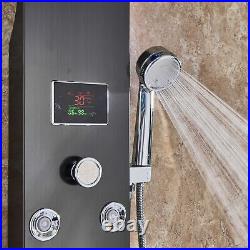 Stainless Steel Waterfall LED Shower Panel Tower Column Massage Body Jet System