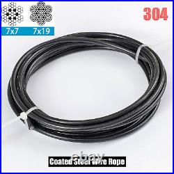 Stainless Steel Wire Rope Cable Black PVC Plastic Coated 1mm 2mm 3mm 4mm 5mm 6mm