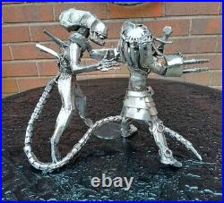 Stainless scrap Steel art Hand Crafted ALIEN one of its kind