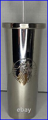 Starbucks Tumbler Cold Cup Mirror Stainless Steel Metal Collectors Rare New