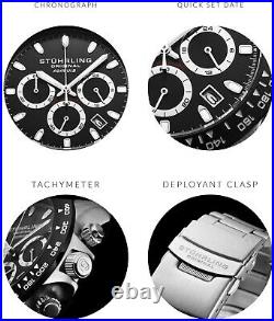 Stuhrling 891 Men's Sport Formula i Stainless Steel Quartz Chronograph Watch