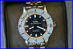 Stunning Zodiac Super Sea Wolf Watch Blue Bezel on Black Dial ZO9287 NEW in Box