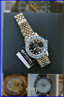Stunning Zodiac Super Sea Wolf Watch Blue Bezel on Black Dial ZO9287 NEW in Box