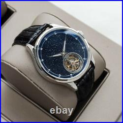 Sugess Tourbillon Blue GoldStone Dial Seagull ST8230 Mechanical Watch SU8230STRA