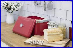 Swan Red Retro Bread Bin 18L Kitchen Storage Capacity Stainless Steel SWKA1010RN