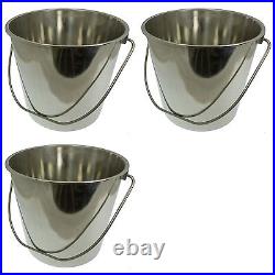 TWELVE 12 Litre Stainless Steel Buckets (12 x 12L SS bucket)