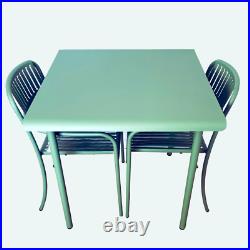 Tolix Bistro Dining Set Outdoor + Indoor Use Stainless Steel Vintage Green