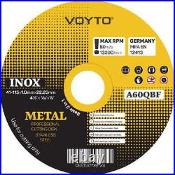 Top Quality (4.5) 115mm x 1mm x 22.2mm Thin Stainless Steel Metal Cutting Discs