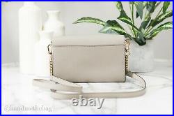 Tory Burch (52899) Emerson Leather French Gray Chain Wallet Crossbody Handbag