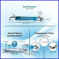 UV Drinking Water Filter System Ultraviolet Light Under Sink Purifier