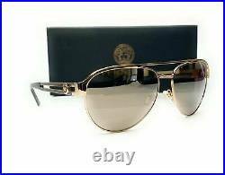 VERSACE VE2165 12525A Pale Gold Light Brw Mirror Women's Sunglasses 58 mm