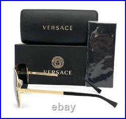 VERSACE VE2212 100287 Gold / Gray 57mm Sunglasses