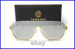 VERSACE VE2215 12526G Pale Gold Light Grey Mirror Women's Sunglasses 39 mm
