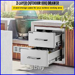 VEVOR Outdoor Kitchen Drawers BBQ Drawer 18x15 Stainless Steel Cabinet Island