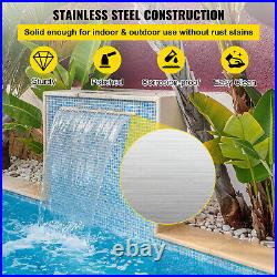 VEVOR Waterfall Blade Waterfall Spillway 600mm Stainless Steel Cascade Fountain