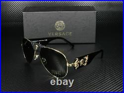 Versace VE2150Q 100271 Gold Grey Green Lens Men's Pilot Sunglasses 62mm