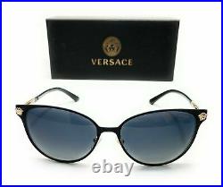 Versace VE2168 1377T3 Black Gold Women's Phantos Polarized Sunglasses 57-16