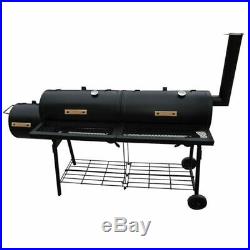 VidaXL Smoker BBQ Nevada XL Black Outdoor Cooking Double Grill Box Appliance