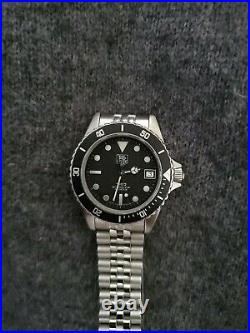 Vintage TAG HEUER 1000 Black Submariner Style Dive Watch Authentic