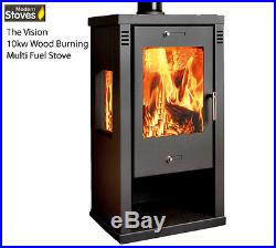 Vision Stove 10 kw Wood Burning 3 Sided Wood burner Multifuel Modern Stoves