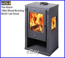 Vision Stove 10 kw Wood Burning 3 Sided Wood burner Multifuel Modern Stoves