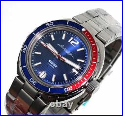 Vostok Amphibian Neptune 960759 /2416 Pepsi Military Russian Diver Watch New