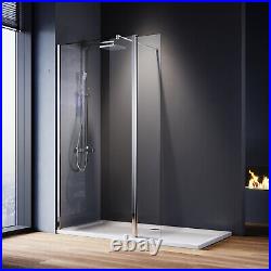 Walk In Shower Screen Enclosure And Tray Flipper Panel Wet Room 8mm Nano Glass