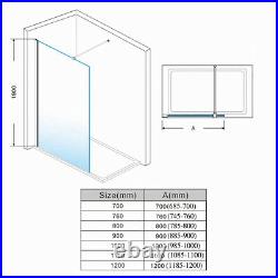 Walk in Wet Room Shower Screen Panel 8mm EasyClean Glass Shower Cubicle and Tray