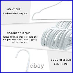 White Heavy Duty Rust Free Stainless Steel Metal Coat Dress Clothes Hangers Bar